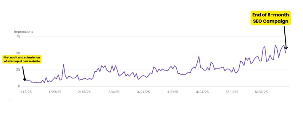 Typical result of 6 months of SEO Campaign for a new website 10